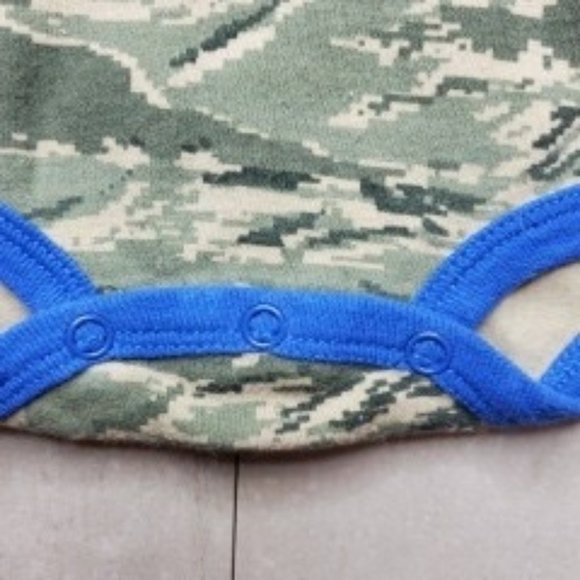 Tiny Trooper, Air Force Logo,  Camo,  0-3 Month Baby Bodysuit. - Picture 5 of 6